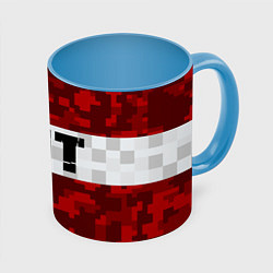 Кружка 3D MINECRAFT TNT, цвет: 3D-белый + небесно-голубой