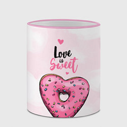 Кружка 3D Пончик сердечко, цвет: 3D-розовый кант — фото 2