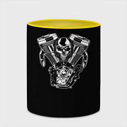 Кружка 3D Движковый череп, цвет: 3D-белый + желтый — фото 2