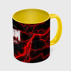 Кружка 3D DOOM ETERNAL, цвет: 3D-белый + желтый