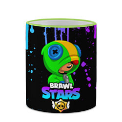 Кружка 3D BRAWL STARS LEON, цвет: 3D-светло-зеленый кант — фото 2