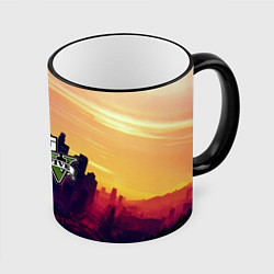 Кружка 3D GTA 5, цвет: 3D-черный кант