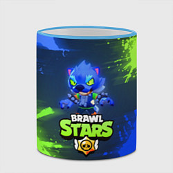 Кружка 3D Brawl Stars Werewolf Leon, цвет: 3D-небесно-голубой кант — фото 2