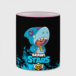 Кружка 3D Brawl stars leon shark, цвет: 3D-розовый кант — фото 2