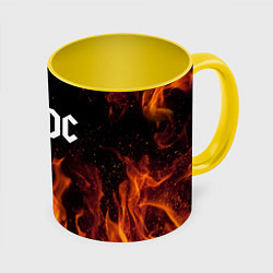 Кружка 3D AC DC, цвет: 3D-белый + желтый