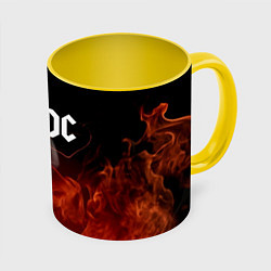 Кружка 3D AC DC, цвет: 3D-белый + желтый