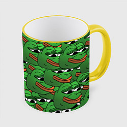 Кружка 3D Pepe The Frog, цвет: 3D-желтый кант