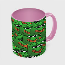 Кружка 3D Pepe The Frog, цвет: 3D-белый + розовый