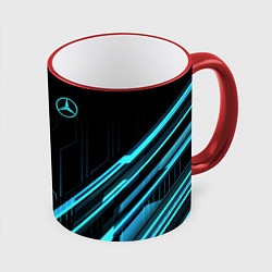 Кружка 3D Mercedes-Benz, цвет: 3D-красный кант