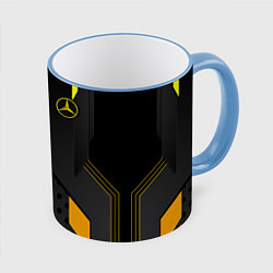 Кружка 3D Mercedes-Benz, цвет: 3D-небесно-голубой кант