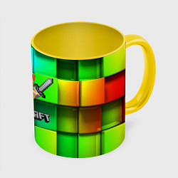 Кружка 3D MINECRAFT, цвет: 3D-белый + желтый