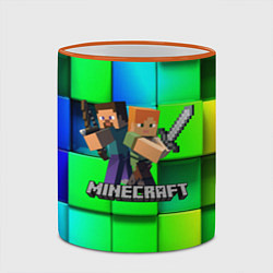 Кружка 3D MINECRAFT, цвет: 3D-оранжевый кант — фото 2