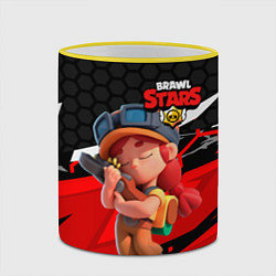 Кружка 3D Jessie brawl stars, цвет: 3D-желтый кант — фото 2