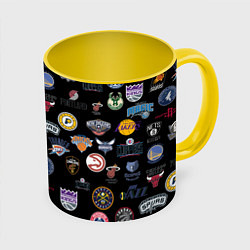 Кружка 3D NBA Pattern, цвет: 3D-белый + желтый
