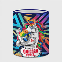 Кружка 3D Unicorn Power Единорог, цвет: 3D-синий кант — фото 2