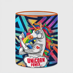 Кружка 3D Unicorn Power Единорог, цвет: 3D-оранжевый кант — фото 2