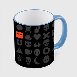 Кружка 3D LOVE DEATH ROBOTS LDR, цвет: 3D-небесно-голубой кант