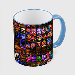 Кружка 3D Five Nights At Freddy's, цвет: 3D-небесно-голубой кант