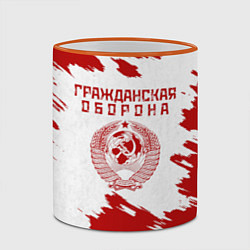 Кружка 3D Гражданская оборона, цвет: 3D-оранжевый кант — фото 2