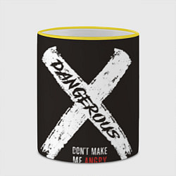 Кружка 3D Off-White: Dangerous, цвет: 3D-желтый кант — фото 2