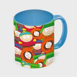 Кружка 3D ЮЖНЫЙ ПАРК, цвет: 3D-белый + небесно-голубой