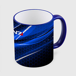 Кружка 3D MASS EFFECT N7, цвет: 3D-синий кант