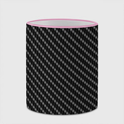 Кружка 3D Настоящий карбон, цвет: 3D-розовый кант — фото 2