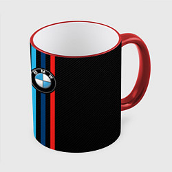 Кружка 3D BMW M SPORT CARBON, цвет: 3D-красный кант