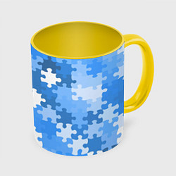 Кружка 3D Пазл, цвет: 3D-белый + желтый