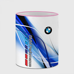 Кружка 3D BMW волны - blue-white, цвет: 3D-розовый кант — фото 2