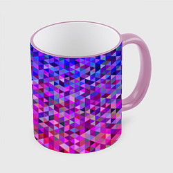 Кружка 3D Треугольники мозаика пиксели, цвет: 3D-розовый кант