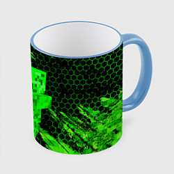 Кружка 3D MINECRAFT CREEPER, цвет: 3D-небесно-голубой кант