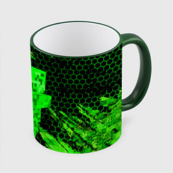 Кружка 3D MINECRAFT CREEPER, цвет: 3D-зеленый кант