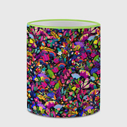 Кружка 3D Мистические цветы, цвет: 3D-светло-зеленый кант — фото 2