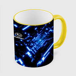 Кружка 3D SUBARU, цвет: 3D-желтый кант