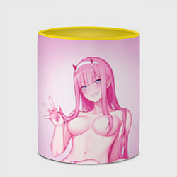 Кружка 3D DARLING IN THE FRANXX, цвет: 3D-белый + желтый — фото 2