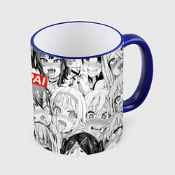 Кружка 3D SENPAI, цвет: 3D-синий кант