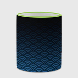 Кружка 3D Узор круги темный синий, цвет: 3D-светло-зеленый кант — фото 2