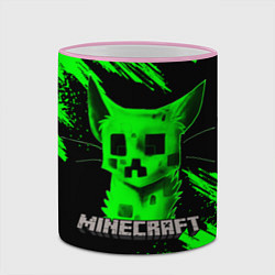 Кружка 3D MINECRAFT CREEPER CAT, цвет: 3D-розовый кант — фото 2