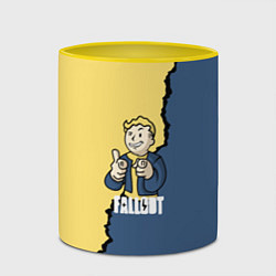 Кружка 3D Fallout logo boy, цвет: 3D-белый + желтый — фото 2