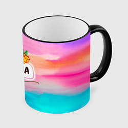 Кружка 3D Алина, цвет: 3D-черный кант