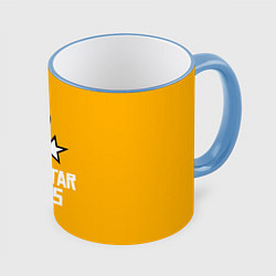 Кружка 3D Рокстар, цвет: 3D-небесно-голубой кант