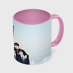 Кружка 3D BTS, цвет: 3D-белый + розовый