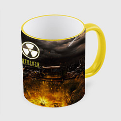 Кружка 3D Stalker 2, цвет: 3D-желтый кант