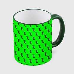 Кружка 3D Эл паттерн зеленый, цвет: 3D-зеленый кант