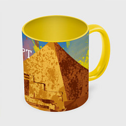 Кружка 3D Египет Пирамида Хеопса, цвет: 3D-белый + желтый