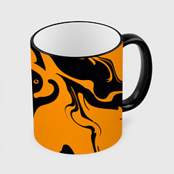 Кружка 3D Кот- мем, цвет: 3D-черный кант