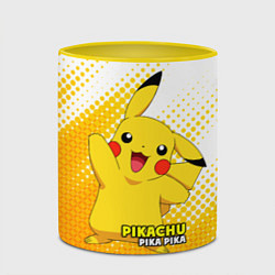 Кружка 3D Pikachu Pika Pika, цвет: 3D-белый + желтый — фото 2