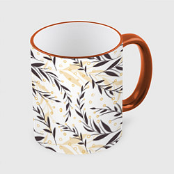 Кружка 3D Колосья, цвет: 3D-оранжевый кант