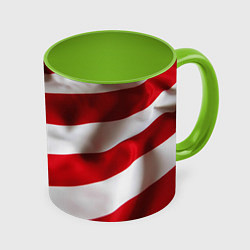 Кружка 3D США USA, цвет: 3D-белый + светло-зеленый
